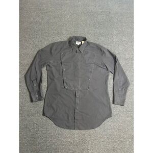 Ely Diamond Pearl Snap Bib Shirt Black Mens Large Western Long Sleeve Button